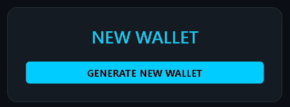 Wallet Generation Step 1